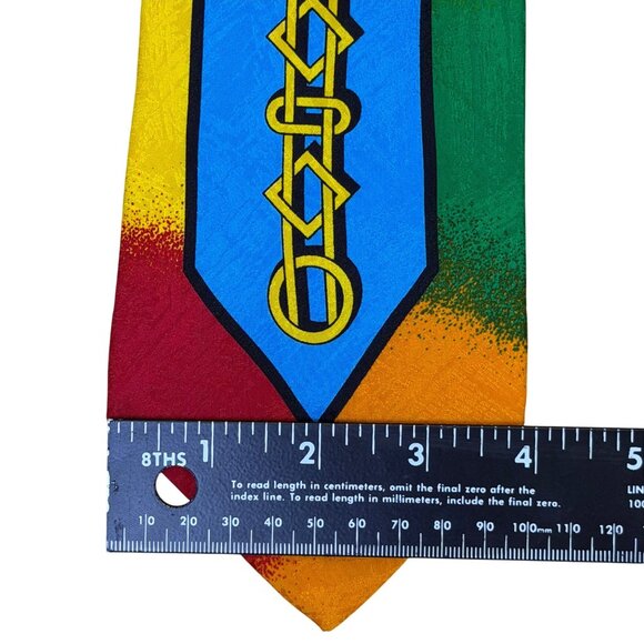 Rush Limbaugh Mens Multicolor Polyester Tie No Boundaries Collection Chain Motif - Picture 7 of 7